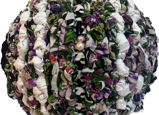 Title: El-Hamm ( inspiration) Work Size: 70 cm Medium: Fabrics and beads